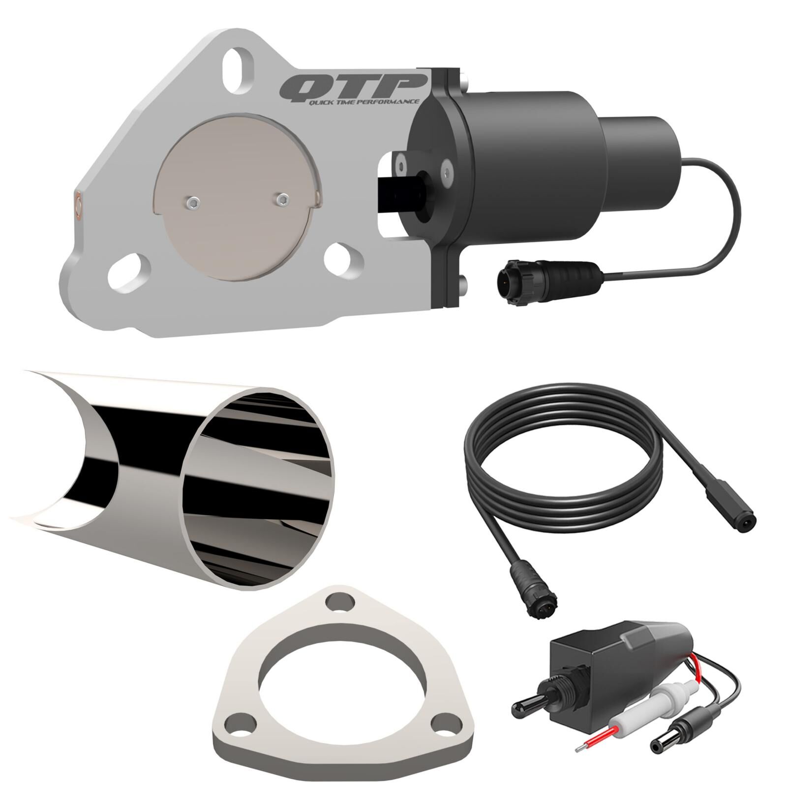 2.50 Inch QTEC Electric Cutout DIY Combo Kit Quick Time Performance - QTEC25DIY