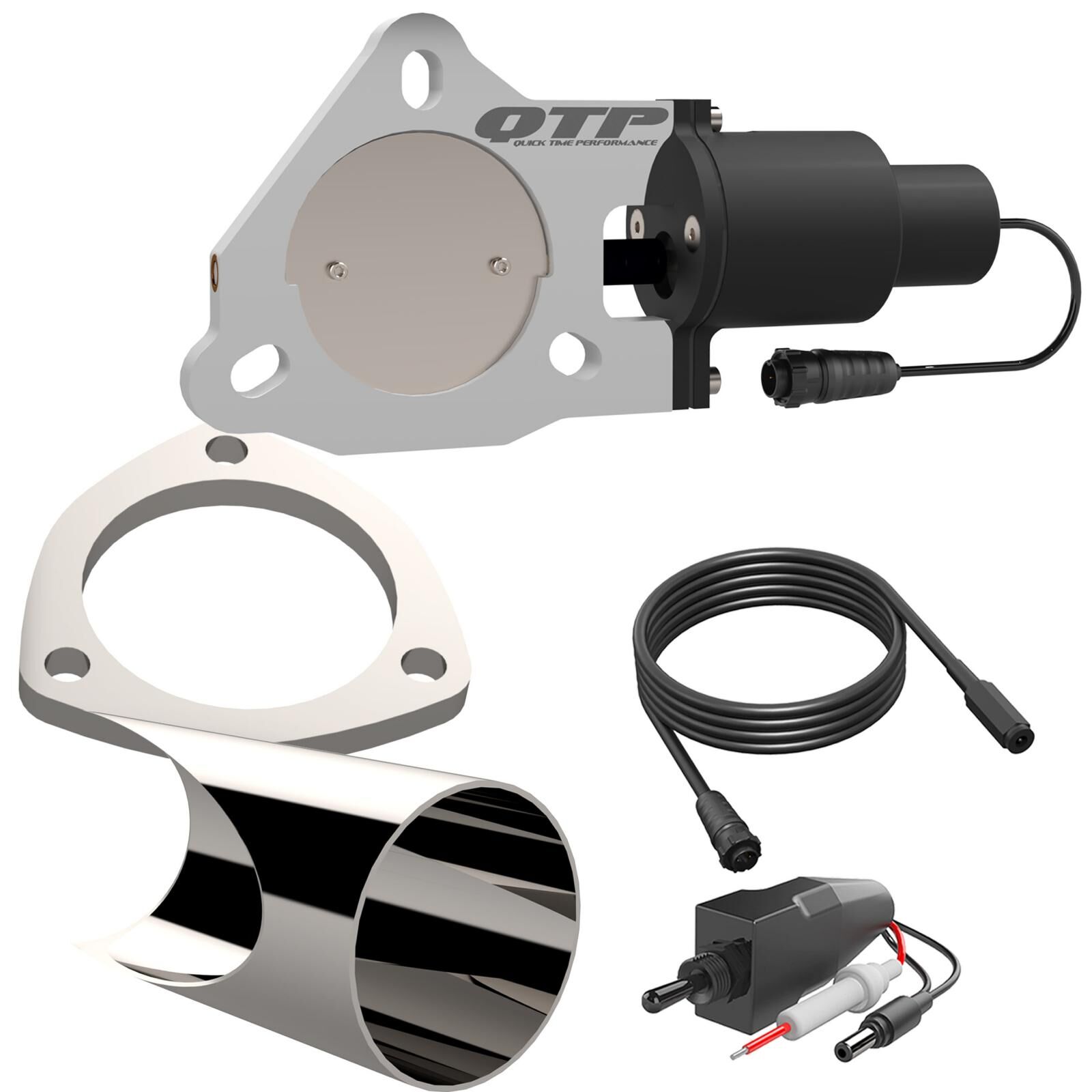 3.00 Inch QTEC Electric Cutout DIY Combo Kit Quick Time Performance - QTEC30DIY