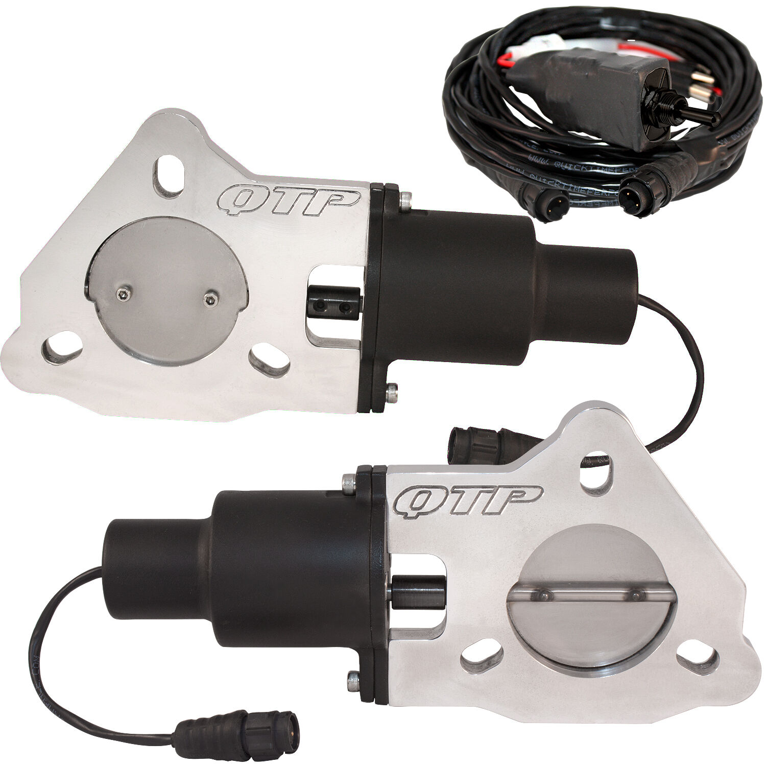 Dual 2.50 Inch QTEC Electric Cutout Valves Quick Time Performance