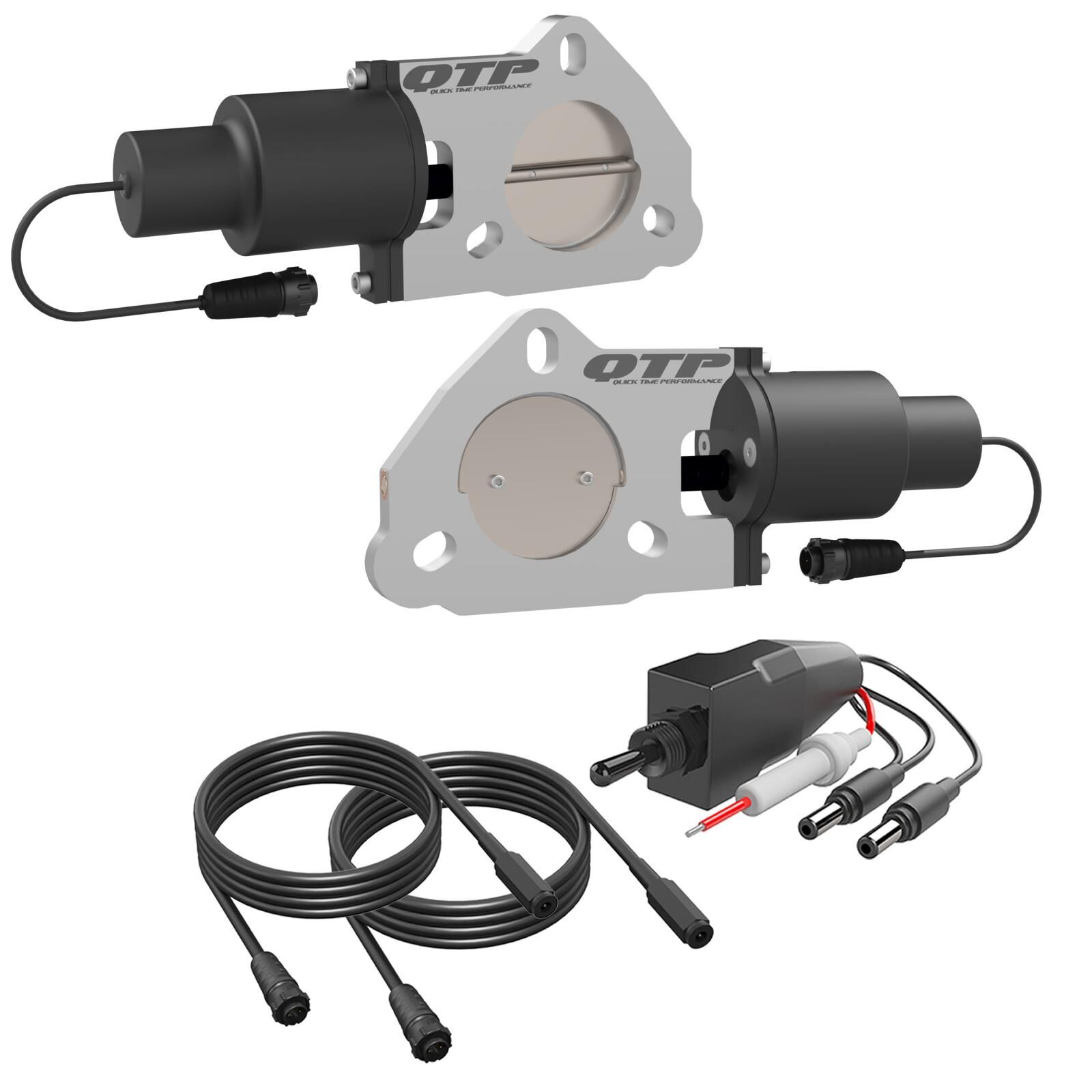 Dual 2.50 Inch QTEC Electric Cutout Valves Quick Time Performance - QTEC50