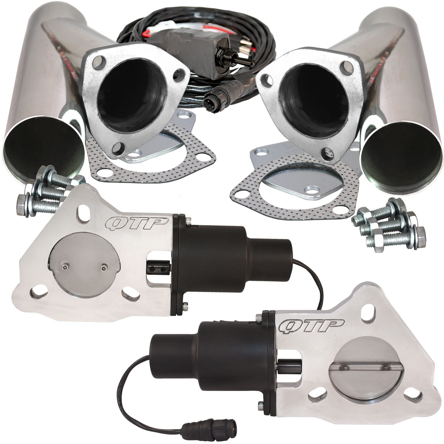 2.50 Inch Dual QTEC Electric Cutout Combo Kit Quick Time Performance