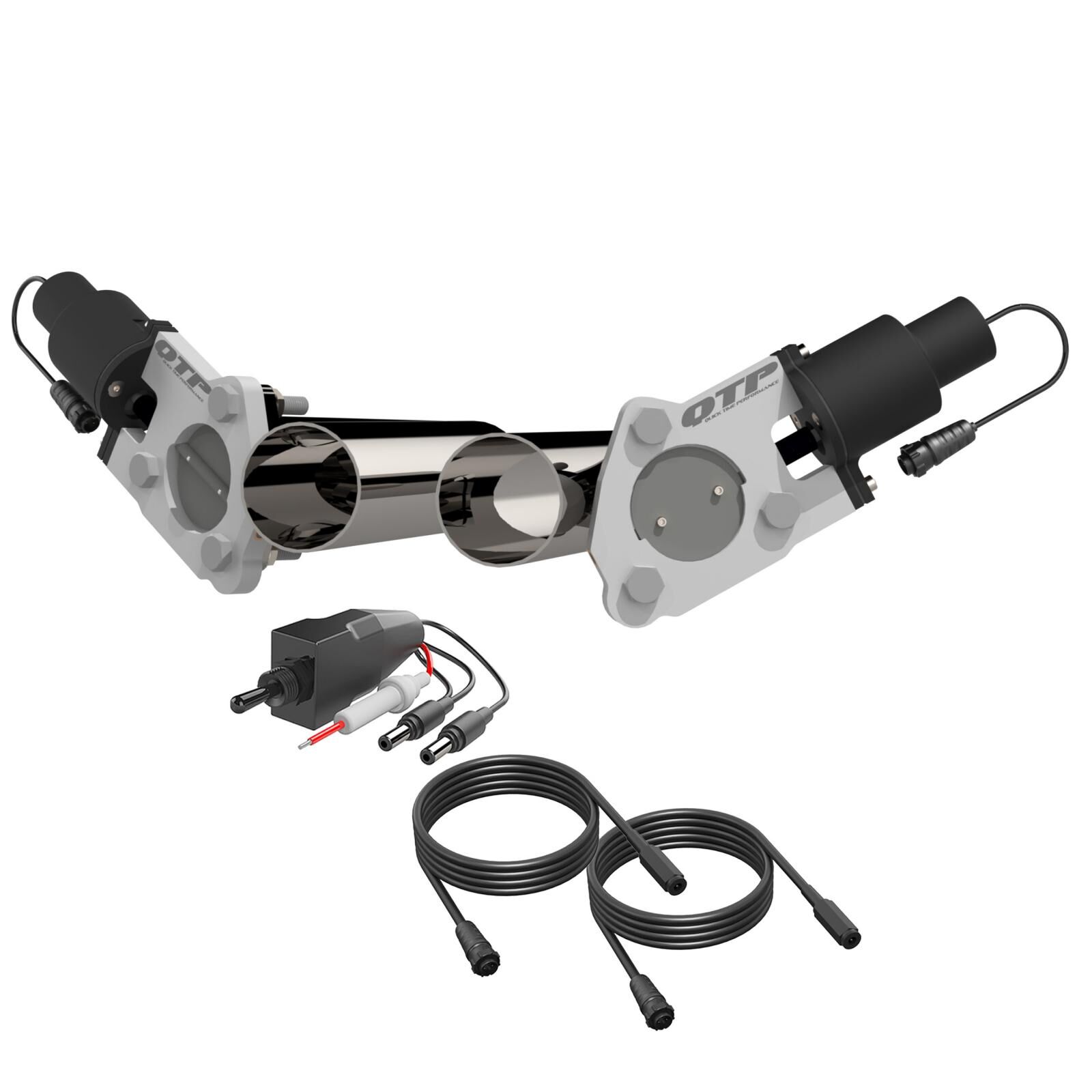 2.50 Inch Dual QTEC Electric Cutout Combo Kit Quick Time Performance - QTEC50CP