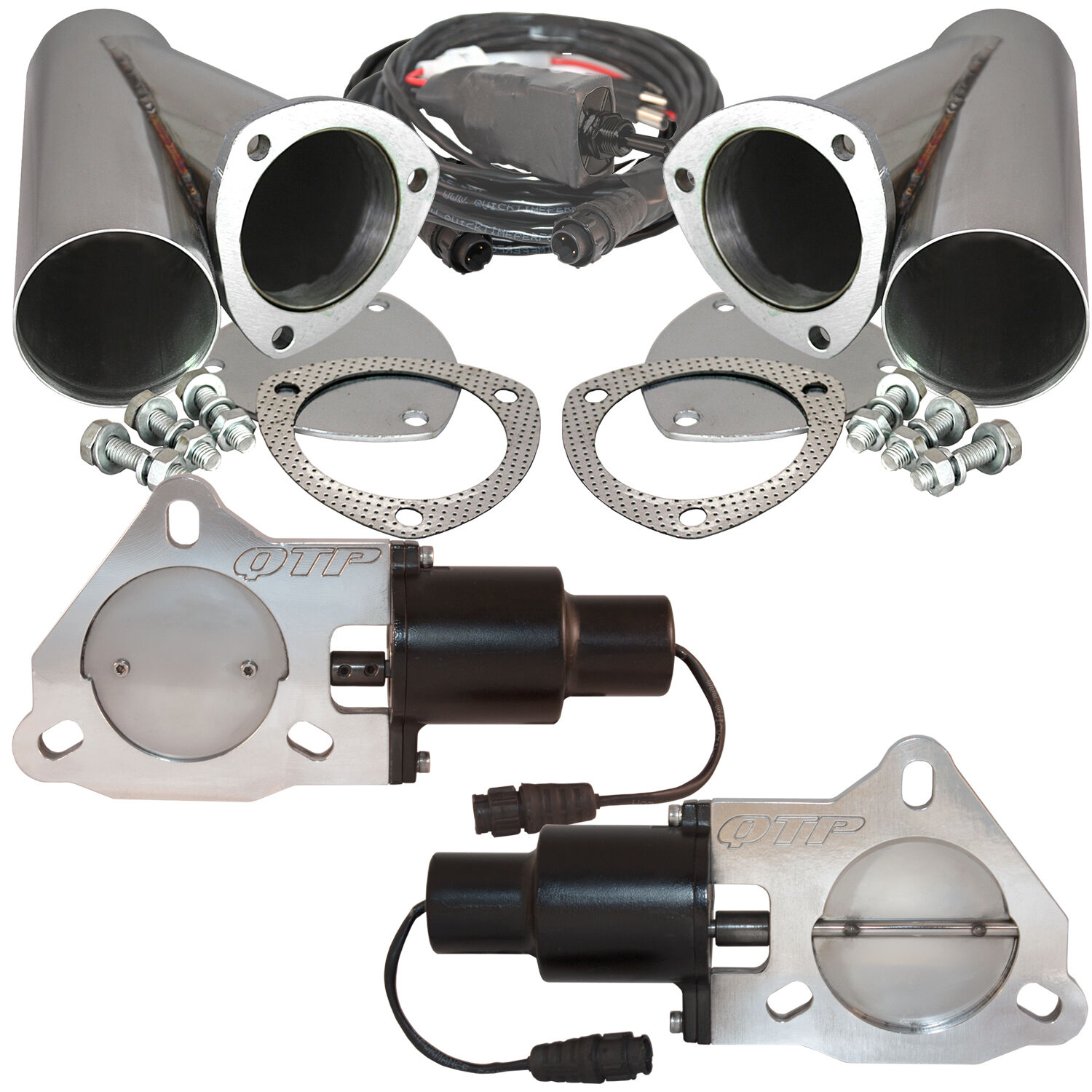 3.00 Inch Dual QTEC Electric Cutout Combo Kit Quick Time Performance
