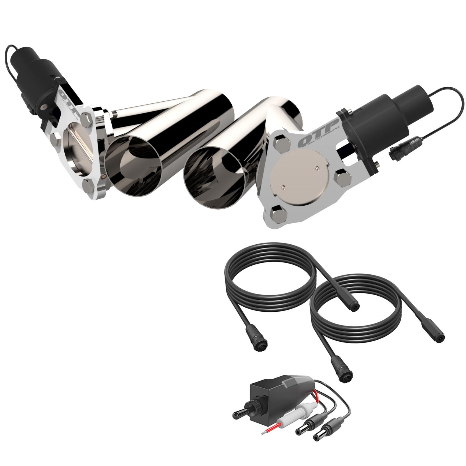 3.00 Inch Dual QTEC Electric Cutout Combo Kit Quick Time Performance - QTEC60CP