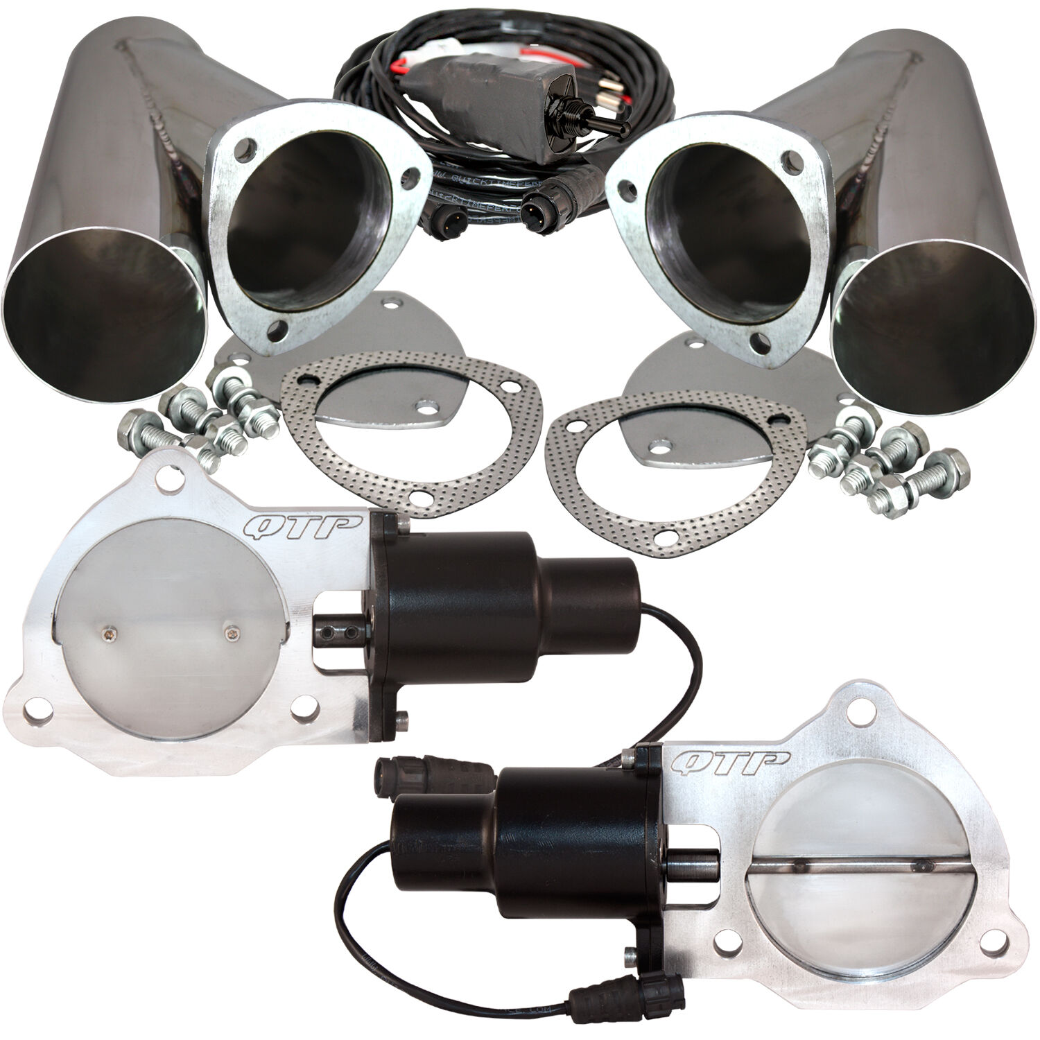 3.50 Inch Dual QTEC Electric Cutout Combo Kit Quick Time Performance