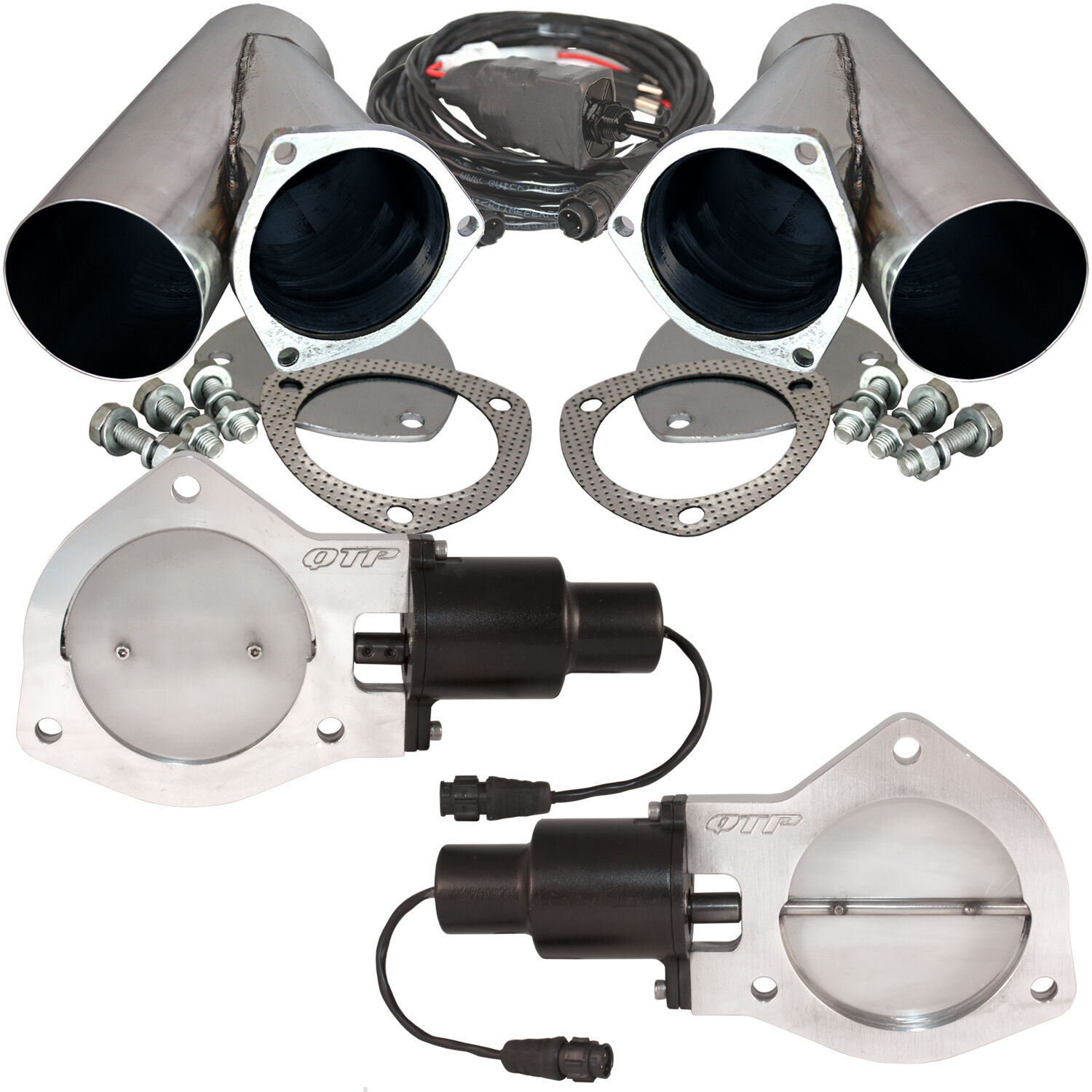 4.00 Inch Dual QTEC Electric Cutout Combo Kit Quick Time Performance