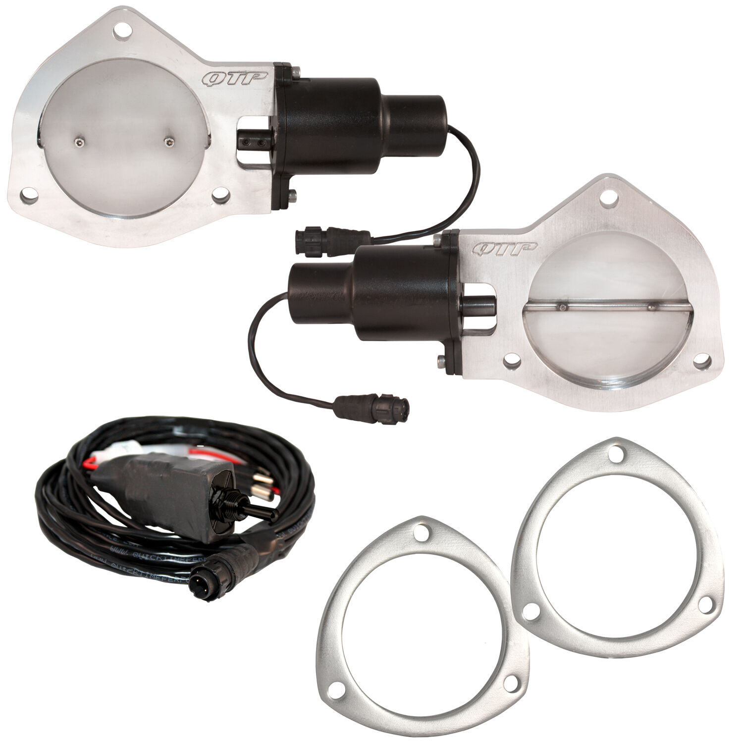 Dual 4.00 Inch QTEC Electric Cutout Valves with Flanges Quick Time Performance