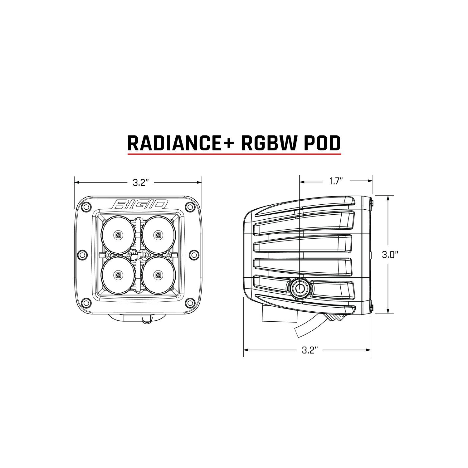 Radiance Plus Pod RGBW Pair LED Light Pods by Rigid Industries