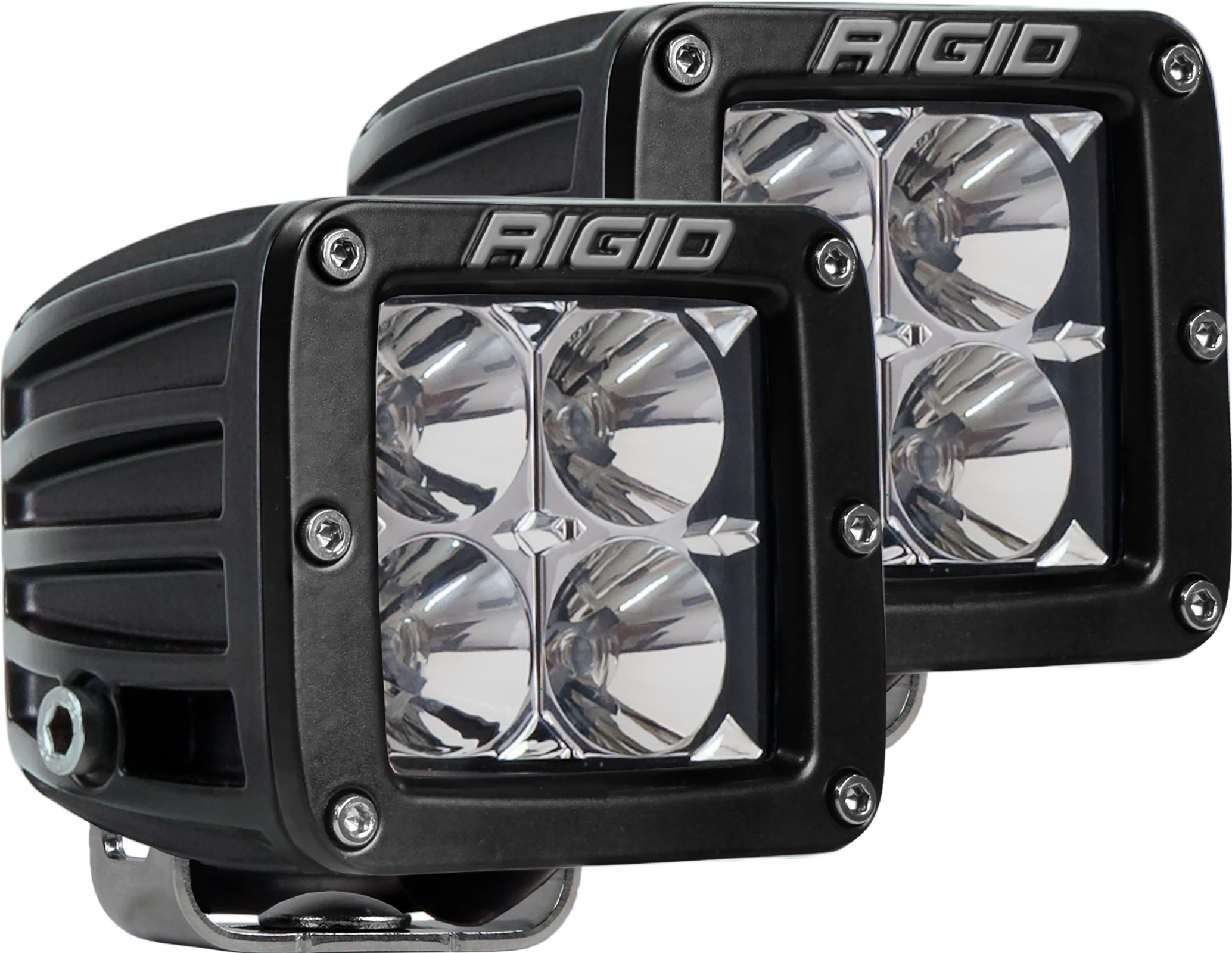 Flood Surface Mount Black Pair D-Series Pro Auxiliary LED Light by Rigid Industries - 202113