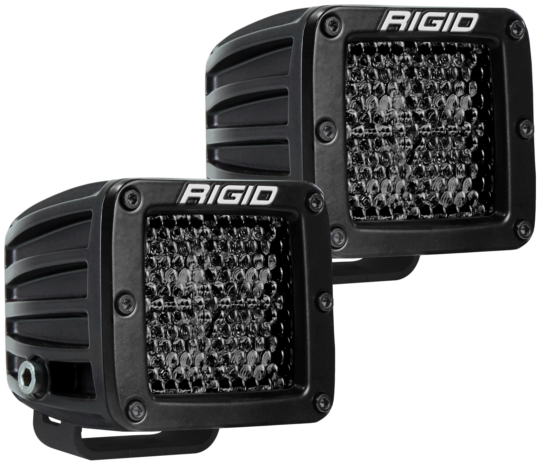 Spot Diffused Midnight Surface Mount Pair D-Series Pro Auxiliary LED Light by Rigid Industries - 202513BLK