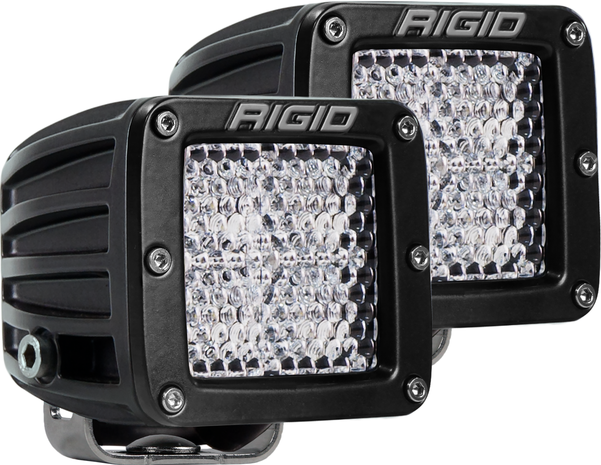 Diffused Surface Mount Black Pair D-Series Pro Auxiliary LED Light by Rigid Industries - 202513