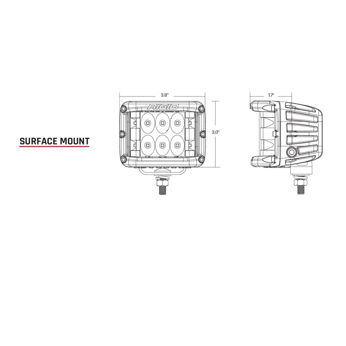 Spot Surface Mount D-SS Pro Auxiliary LED Light by Rigid Industries