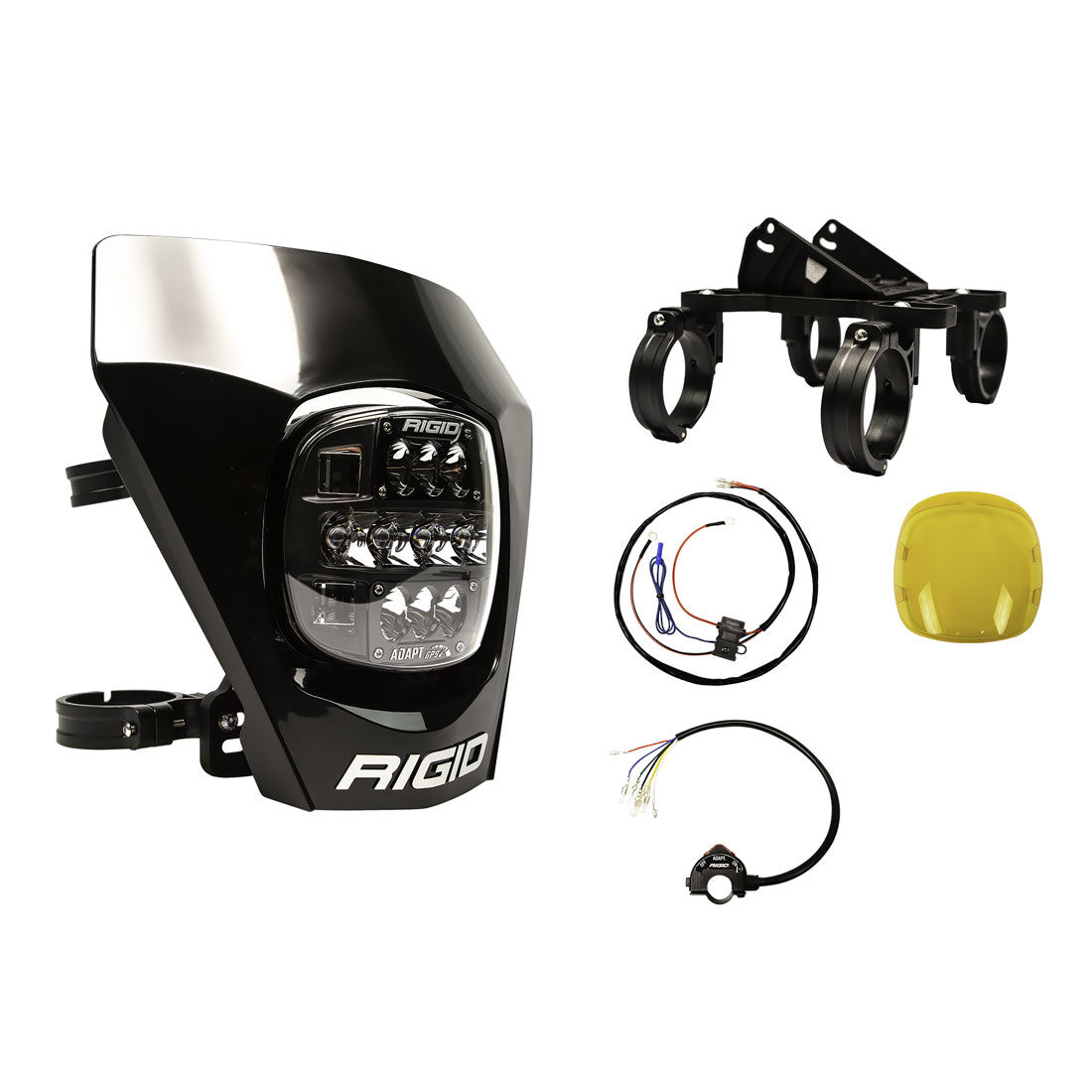 Adapt XE Extreme Enduro Complete Ready To Ride LED Moto Kit Black Auxiliary LED Light by Rigid Industries - 300416