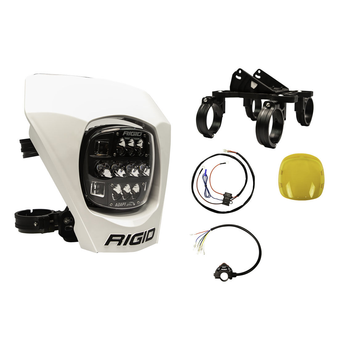Adapt XE Extreme Enduro Complete Ready To Ride LED Moto Kit White Auxiliary LED Light by Rigid Industries - 300417