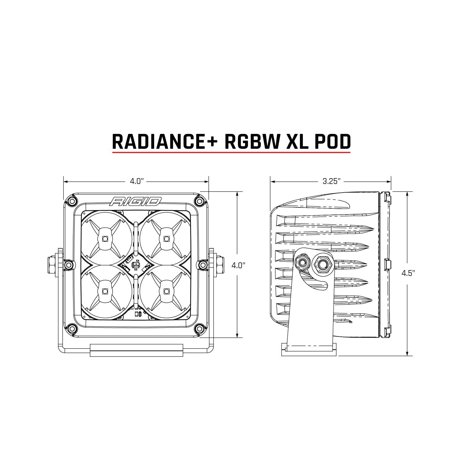 Radiance Plus Pod XL RGBW Pair LED Light Pods by Rigid Industries