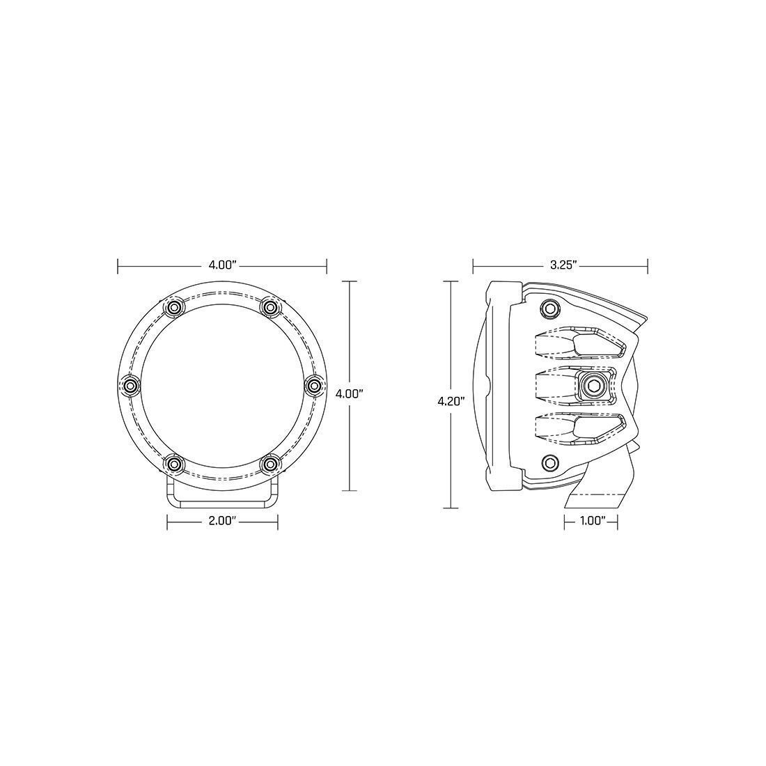360-Series 4 Inch Spot with Amber PRO Lens Pair Auxiliary LED Light by Rigid Industries