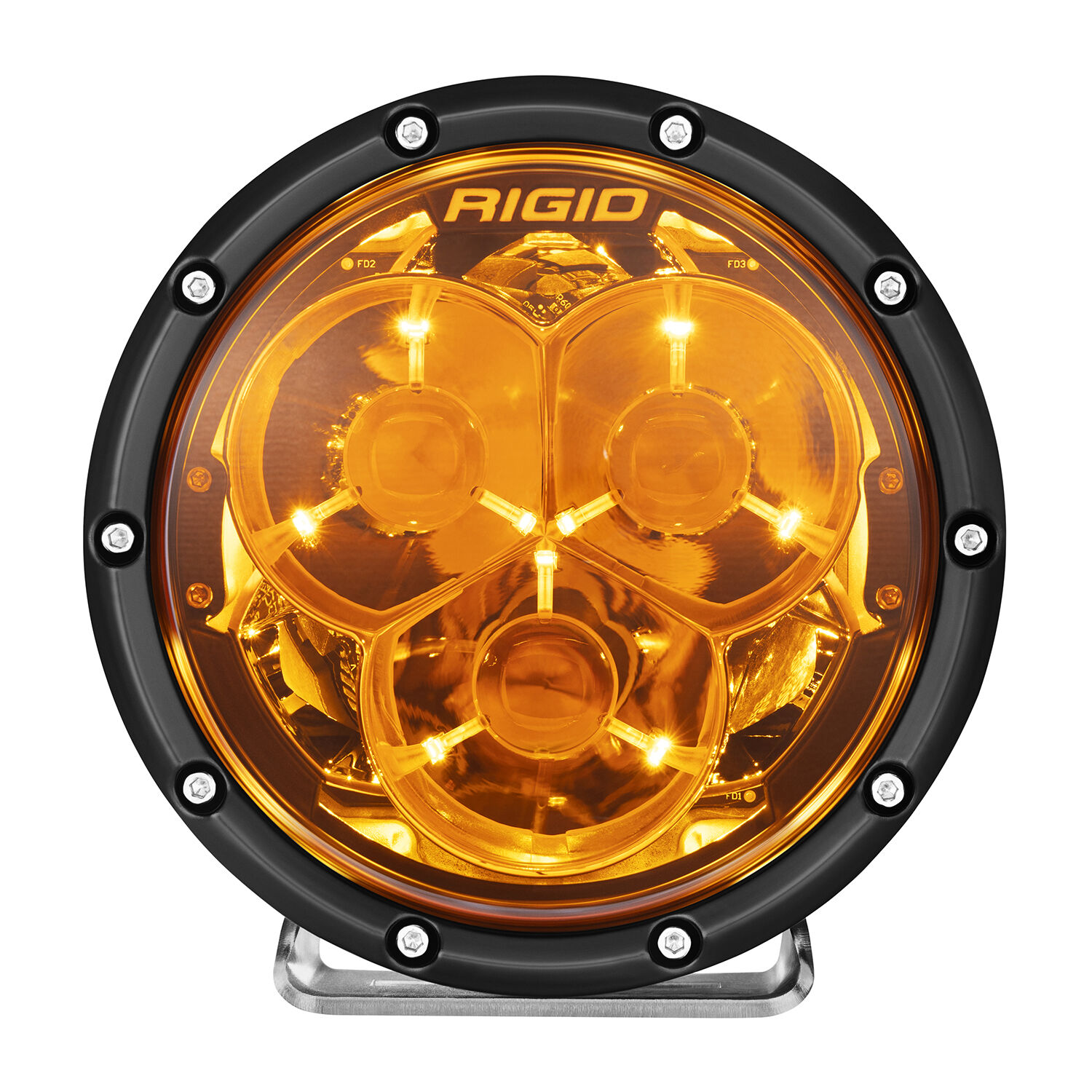 6 Inch 360-Series Laser Amber PRO with Precision Spot Optics and Amber Backlight Auxiliary LED Light by Rigid Industries