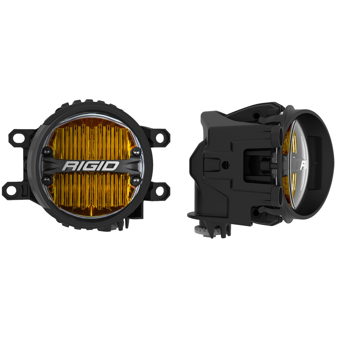 Toyota Fog Mount Kit For 10-20 Tundra/4Runner 16-20 Tacoma With 1 Set 360-Series 4.0 Inch SAE Yellow Lights Fog LED Lights by Rigid Industries - 37117