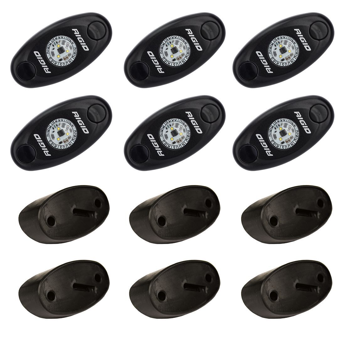 Rock Light Kit Cool White Set of 6 Lights A-Series Auxiliary LED Light by Rigid Industries - 400253