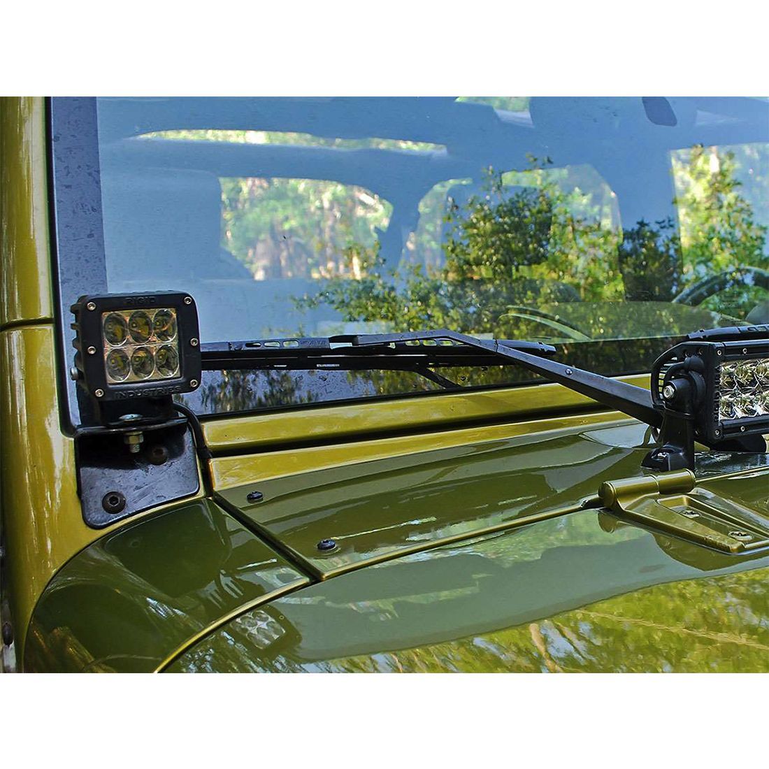 2007-2017 Jeep Wrangler JK A-Pillar Mount D-Series Pro Mounting Brackets (LED Lighting) by Rigid Industries