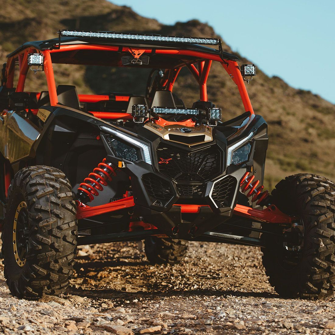 2017-2020 Can-Am Maverick X3 Roof Mount D-Series Pro Mounting Brackets (LED Lighting) by Rigid Industries