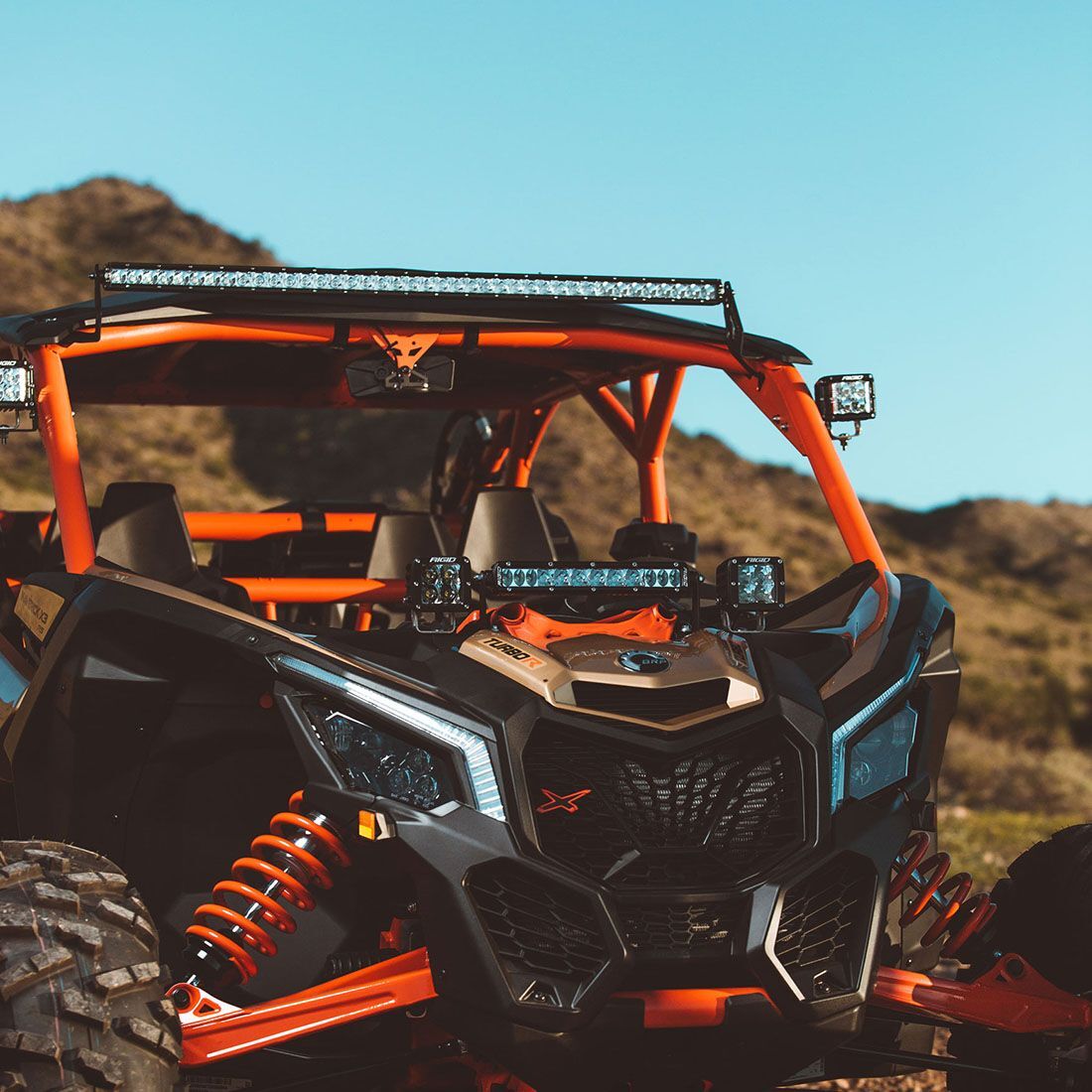 2017-2020 Can-Am Maverick X3 Roof Mount D-Series Pro Mounting Brackets (LED Lighting) by Rigid Industries