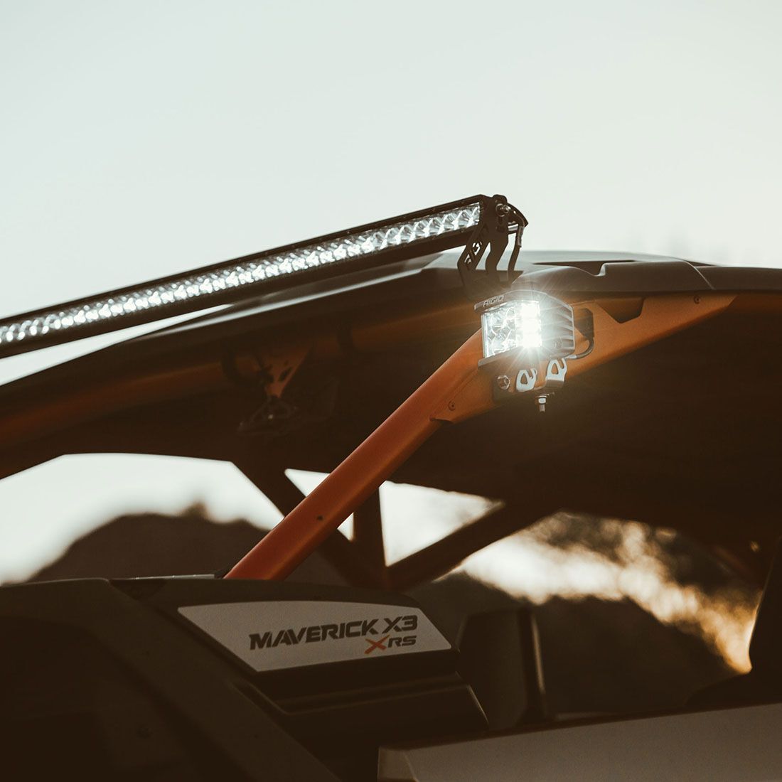 2017-2020 Can-Am Maverick X3 Roof Mount D-Series Pro Mounting Brackets (LED Lighting) by Rigid Industries