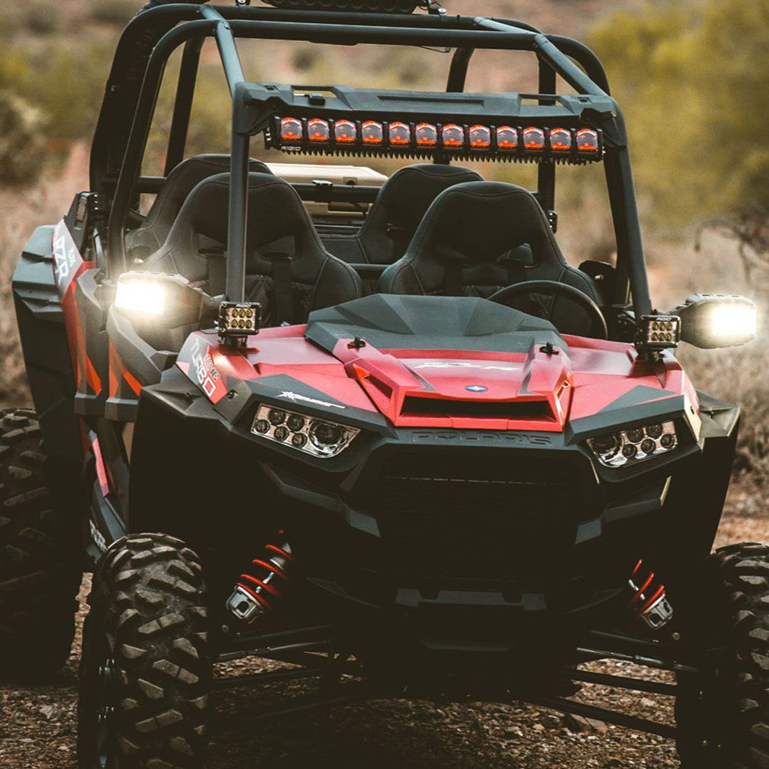 2014-2020 Polaris RZR XP Turbo EPS A-Pillar Mount Fits Reflect and Two D-Series, D-SS Series Or Ignite Mounting Brackets (LED Lighting) by Rigid Industries
