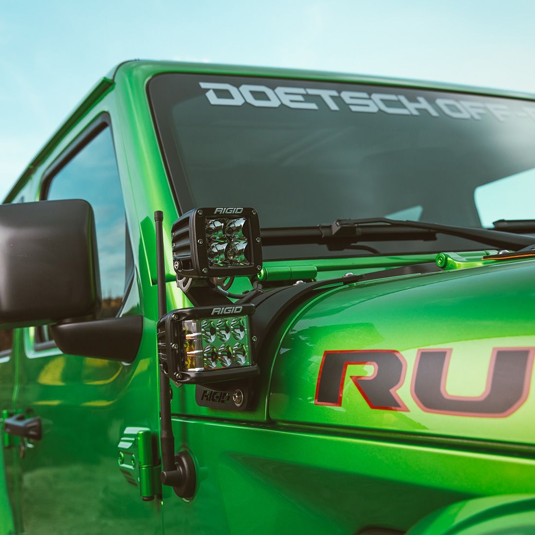 2018-2021 Jeep Wrangler JL Cowl Mount Short Standoff Kit Mounting Brackets (LED Lighting) by Rigid Industries
