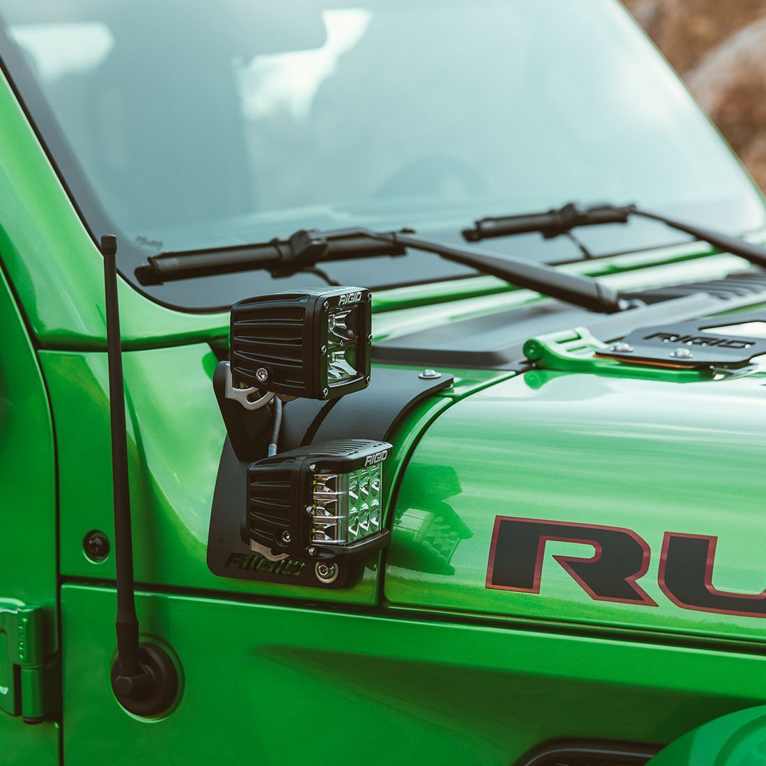 2018-2021 Jeep Wrangler JL Cowl Mount Tall Standoff Kit Mounting Brackets (LED Lighting) by Rigid Industries