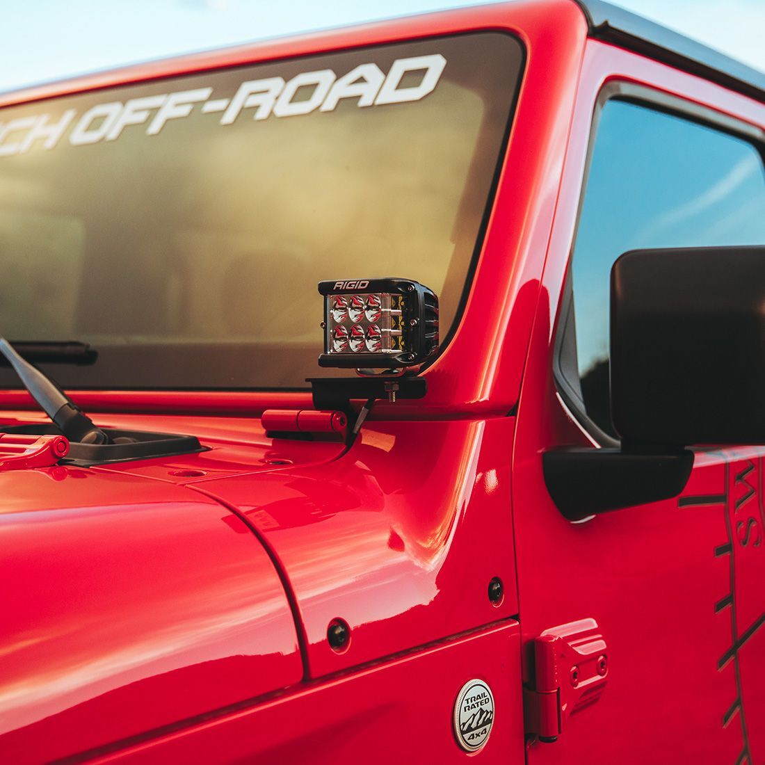 2018-2021 Jeep Wrangler JL A-Pillar Mount Mounting Brackets (LED Lighting) by Rigid Industries