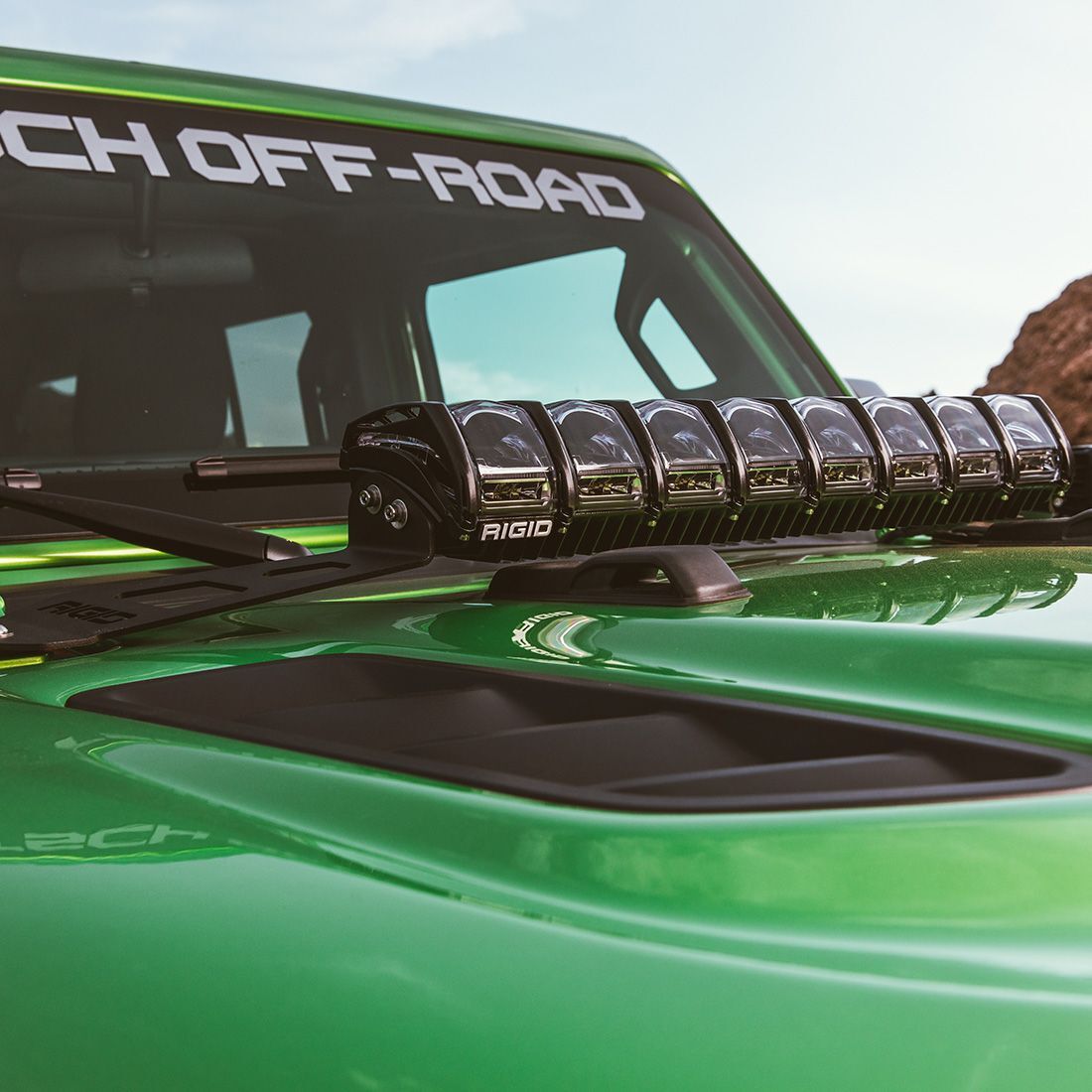 2018-2021 Jeep Wrangler JL Adapt Hood Mount Fits 20 Inch Adapt Series Mounting Brackets (LED Lighting) by Rigid Industries