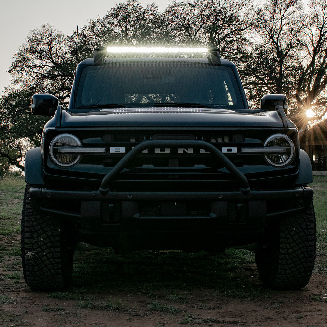 2021-2022 Ford Bronco Roof Rack Light Kit with a SR Spot/Flood Combo Bar Included Roof Rack LED Light by Rigid Industries