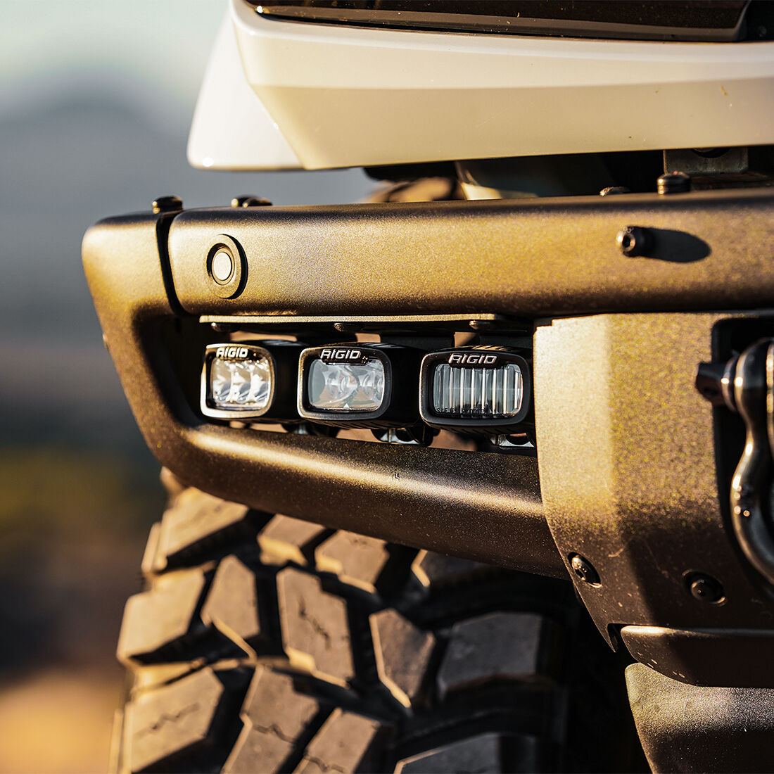 2021-2023 Ford Bronco Mod Bumper Triple SR-M Fog Light Kit LED Lighting Accessories by Rigid Industries