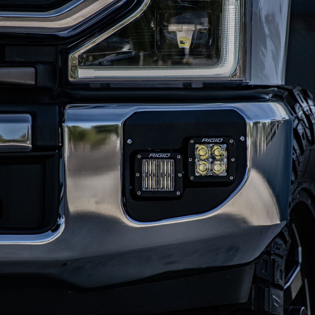 2020-2023 Ford F-250 Super Duty/F-350 Super Duty Dual Fog Light Mounts Mounting Brackets Exterior LED Lighting by Rigid Industries