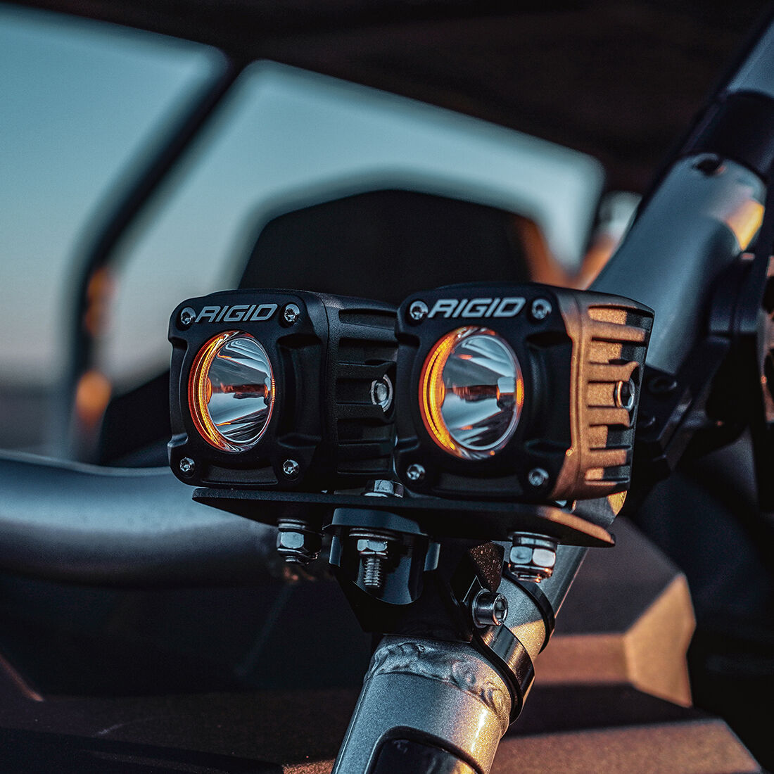 Revolve Pod with Amber Backlight Pair LED Light Pods by Rigid Industries