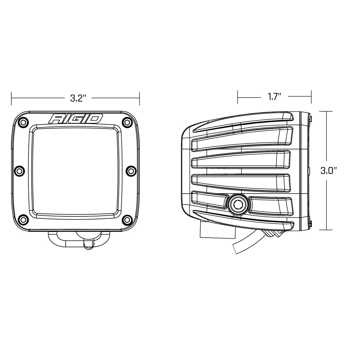 SAE J583 Compliant Selective Yellow Fog Light Pair D-Series Pro Street Legal Surface Mount Fog LED Lights by Rigid Industries