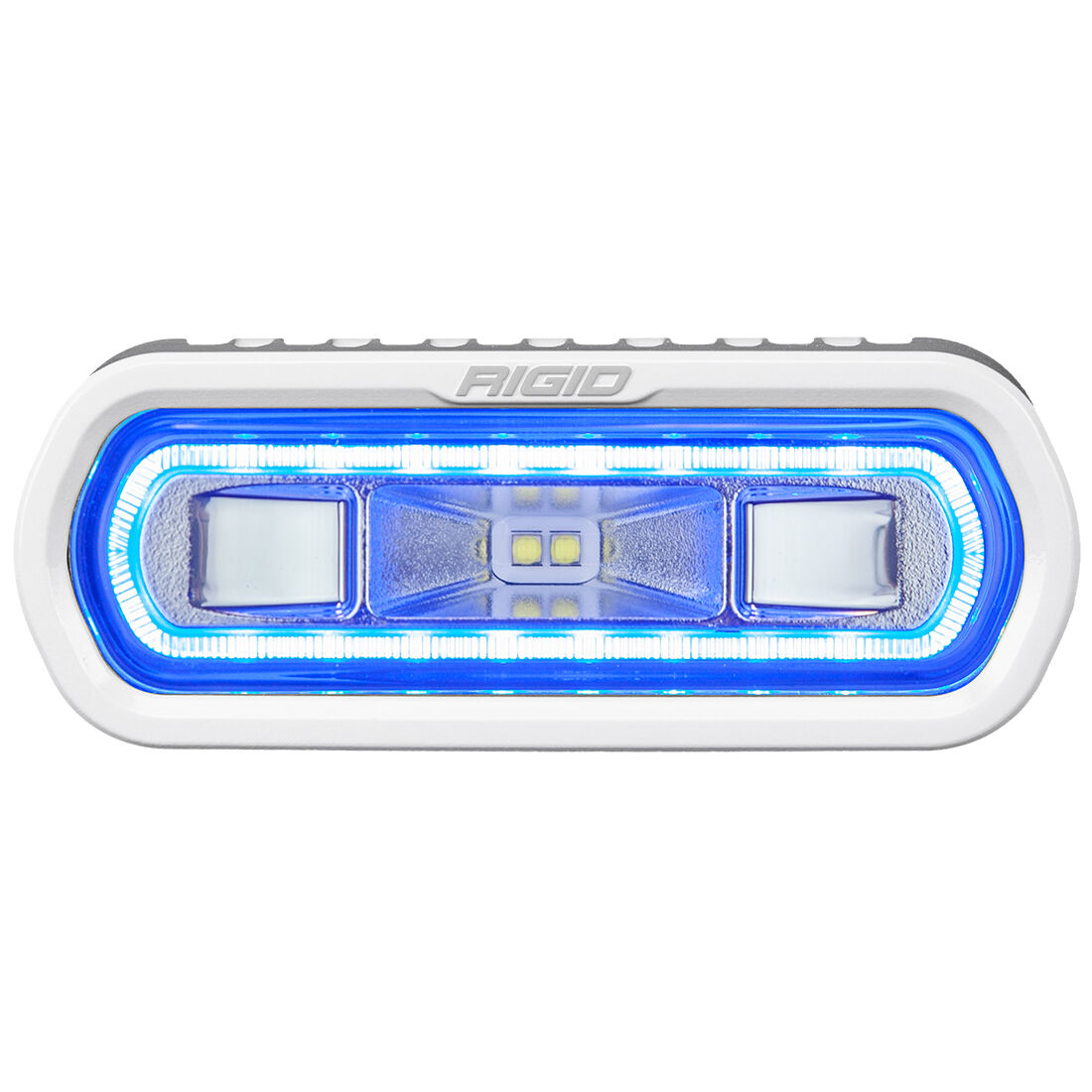 SR-L Series Marine Spreader Pod 2 Wire Surface Mount White With Blue Halo LED Light Pods by Rigid Industries - 51101