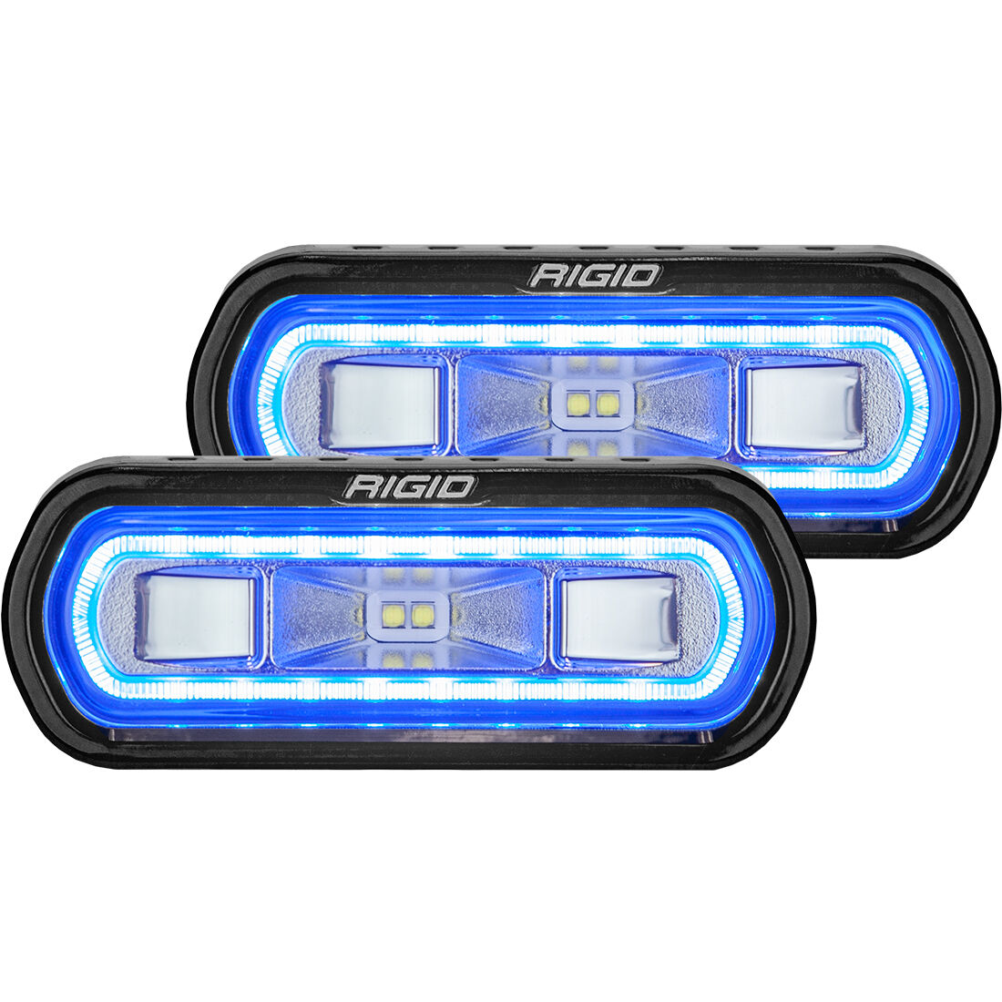 SR-L Series Off-Road Spreader Pod 3 Wire Surface Mount with Blue Halo Pair LED Light Pods by Rigid Industries - 53121