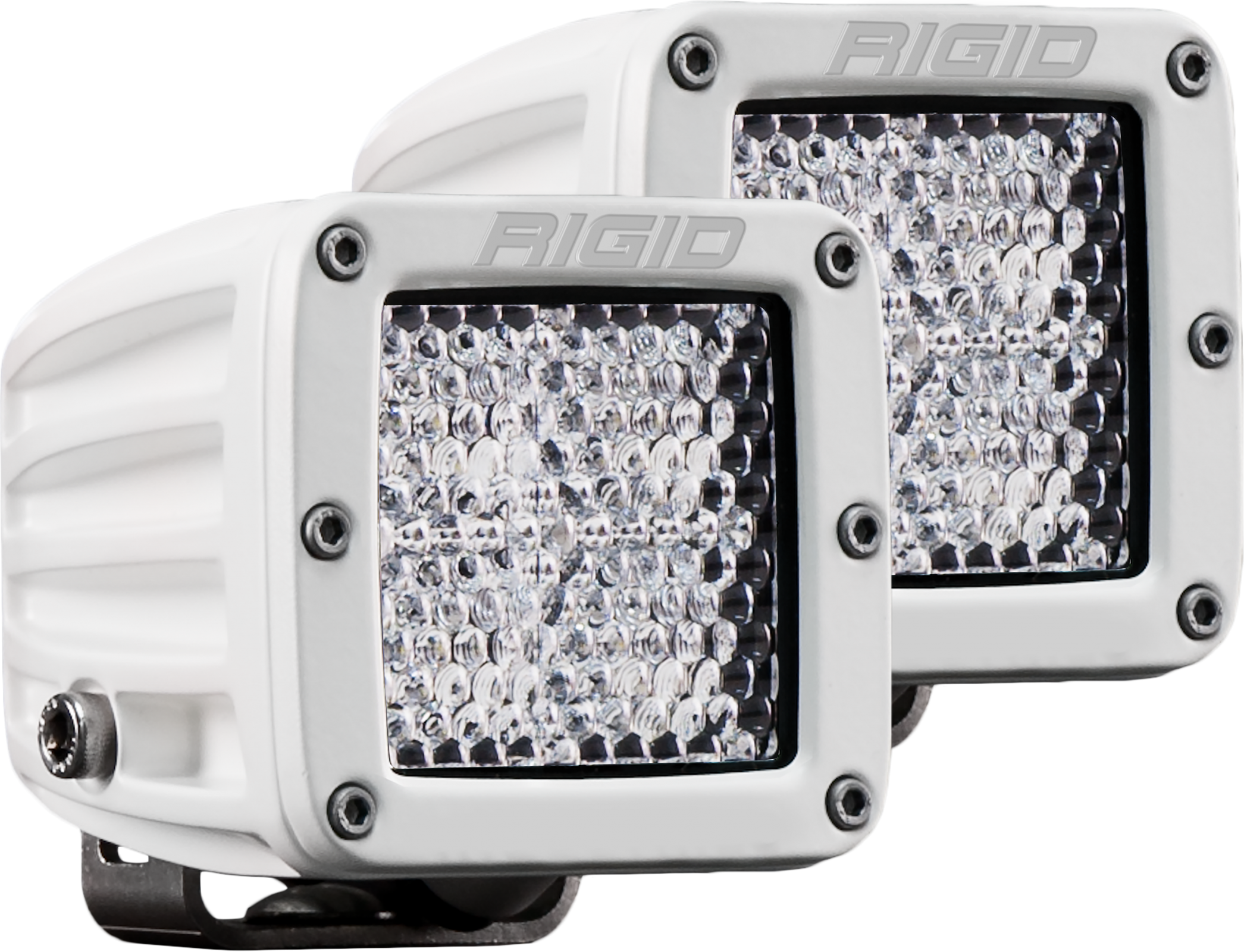 Hybrid Diffused Surface Mount White Housing Pair D-Series Pro Auxiliary LED Light by Rigid Industries - 602513