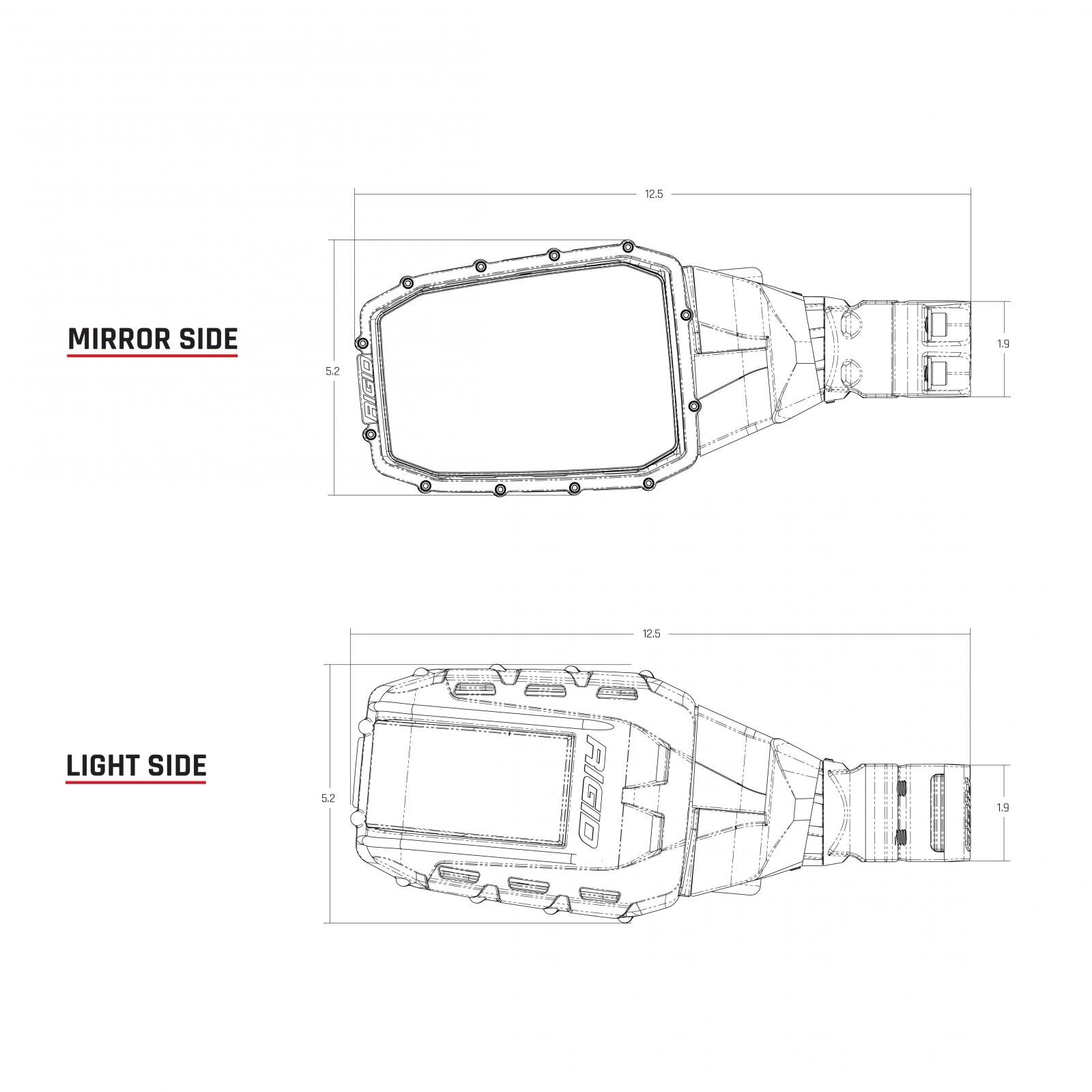 Reflect Lamp Set Pair Door Mirror by Rigid Industries