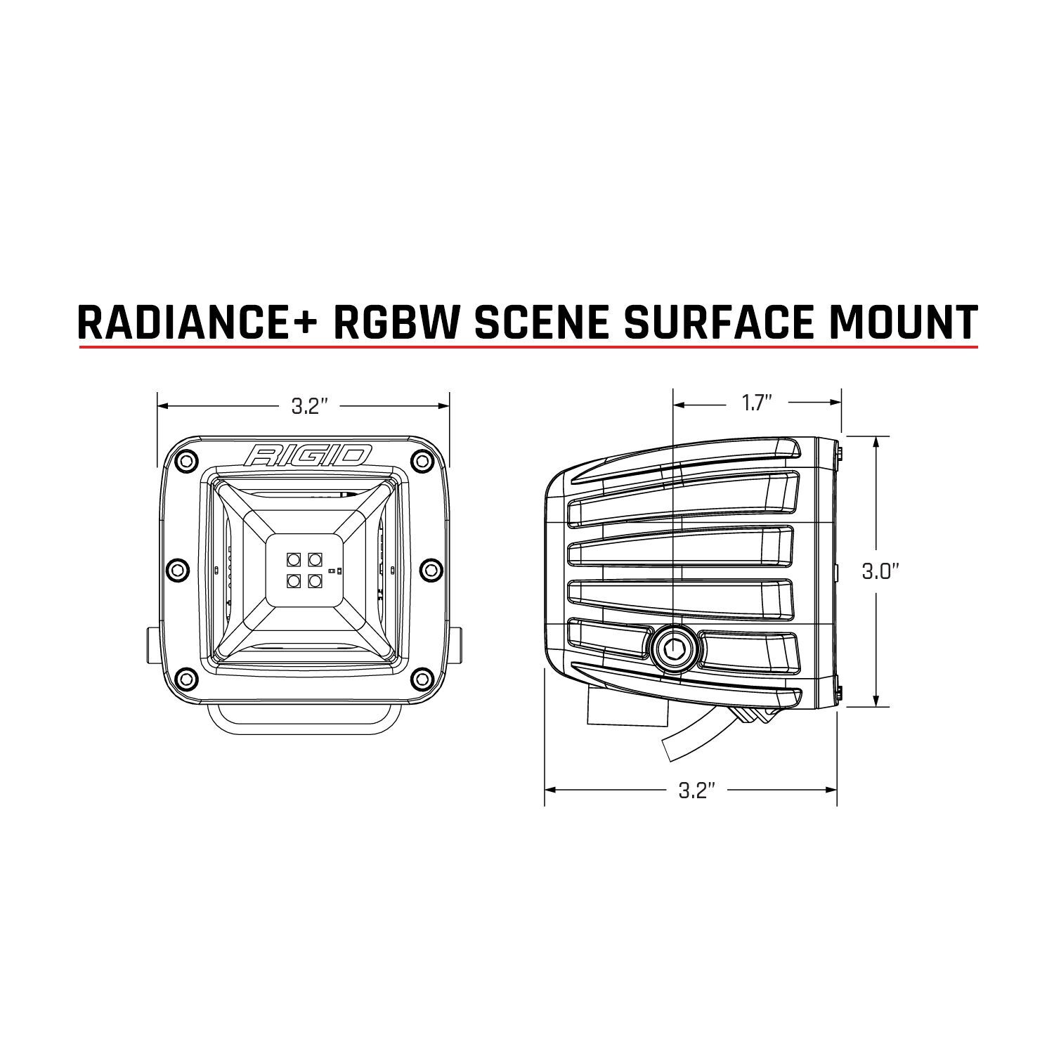 Radiance Plus Scene RGBW Surface Mount Pair LED Light Pods by Rigid Industries