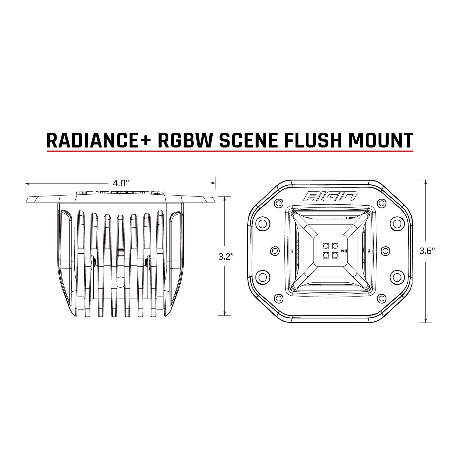 Radiance Plus Scene RGBW Flush Mount Pair LED Light Pods by Rigid Industries