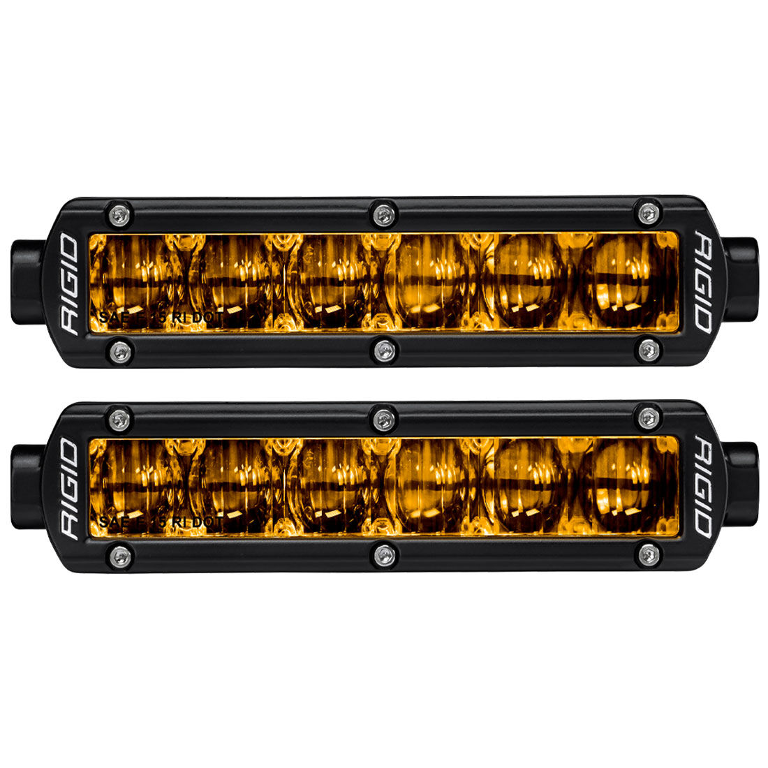 SAE J583 Compliant Selective Yellow Fog Light Pair Sr-Series Pro 6 Inch Street Legal Surface Mount Fog LED Lights by Rigid Industries - 906704