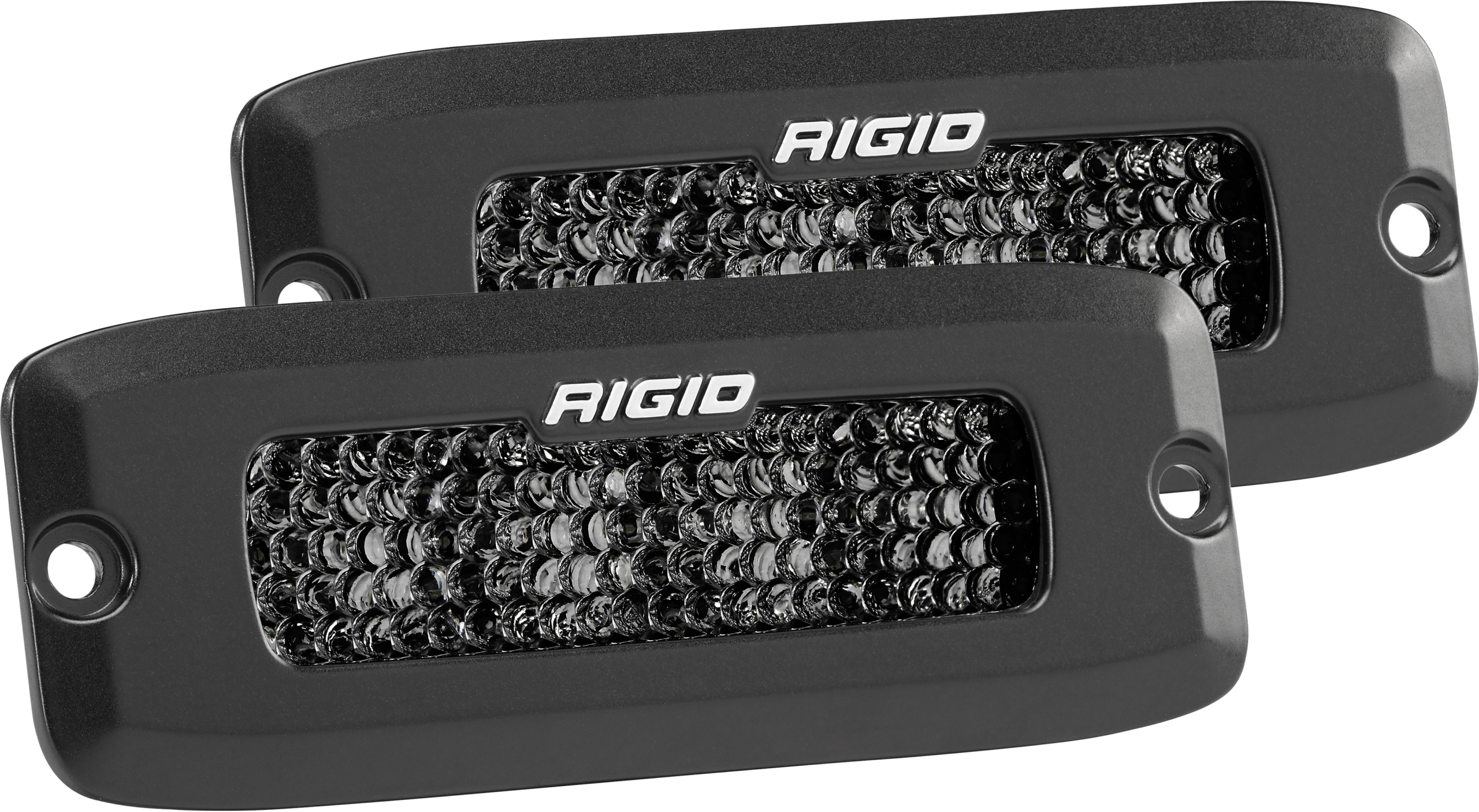 Spot Diffused Midnight Flush Mount Pair SR-Q Pro Auxiliary LED Light by Rigid Industries - 925513BLK