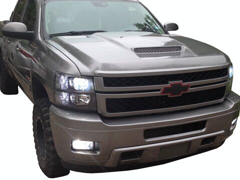 2007-2010 Chevrolet Silverado 3500 HD RKS Fiberglass Ram-Air Extractor Hood - 29014000