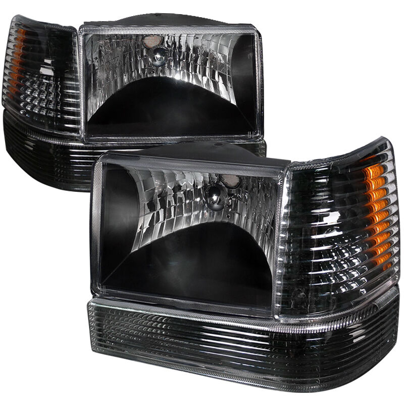 1993-1998 Jeep Grand Cherokee Black Euro Headlights-2LBCLH-GKEE93JM-RS