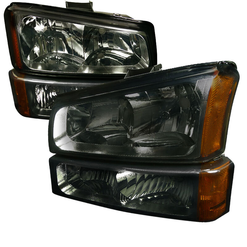 2003-2007 Chevy Silverado Smoke Euro Headlights-2LBLH-SIV03G-RS