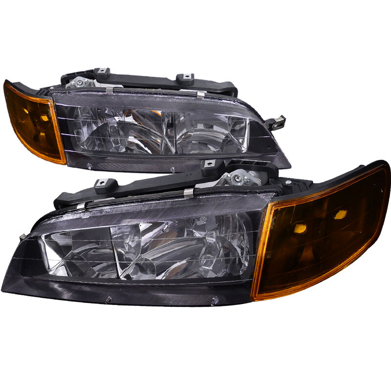 1994-1997 Honda Accord Black Euro Headlights-2LCLH-ACD94JM-RS