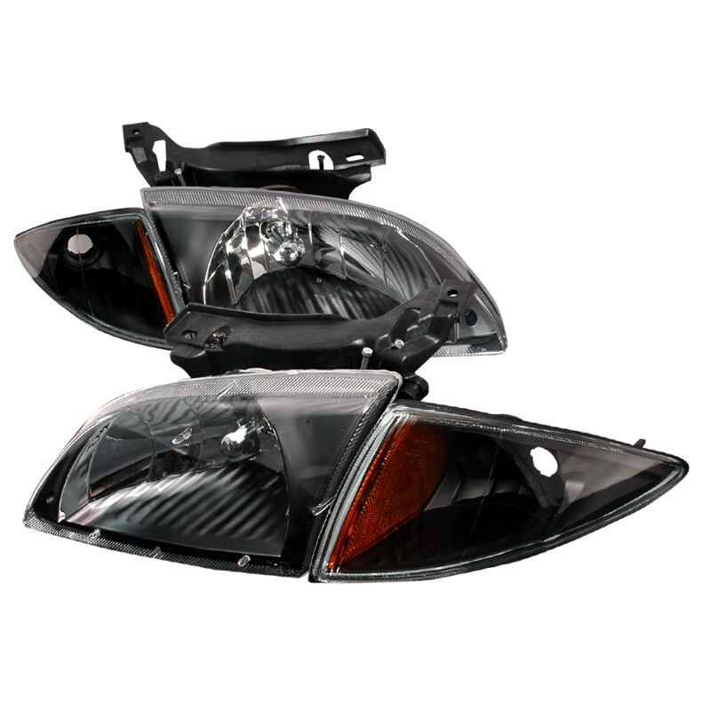 2000-2002 Chevy Cavalier Black Euro Headlights-2LCLH-CAV00JM-KS